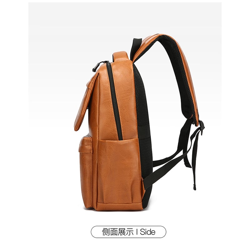 Picture of Style PU Leather Fashion Mens Backpack - light brown