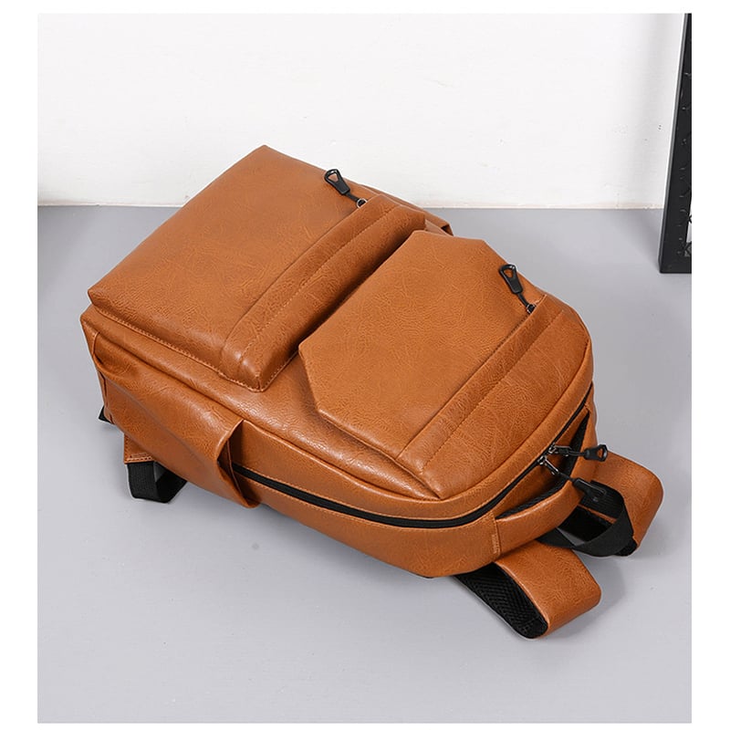 Picture of Style PU Leather Fashion Mens Backpack - light brown