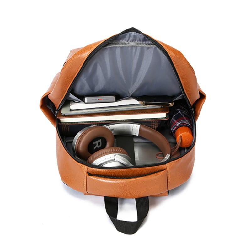 Picture of Style PU Leather Fashion Mens Backpack - light brown