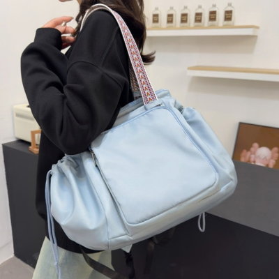 Picture of Multi Functional Diaper Backpack 2 in 1 Large Capacity Travel Mom Bag Light Blue
