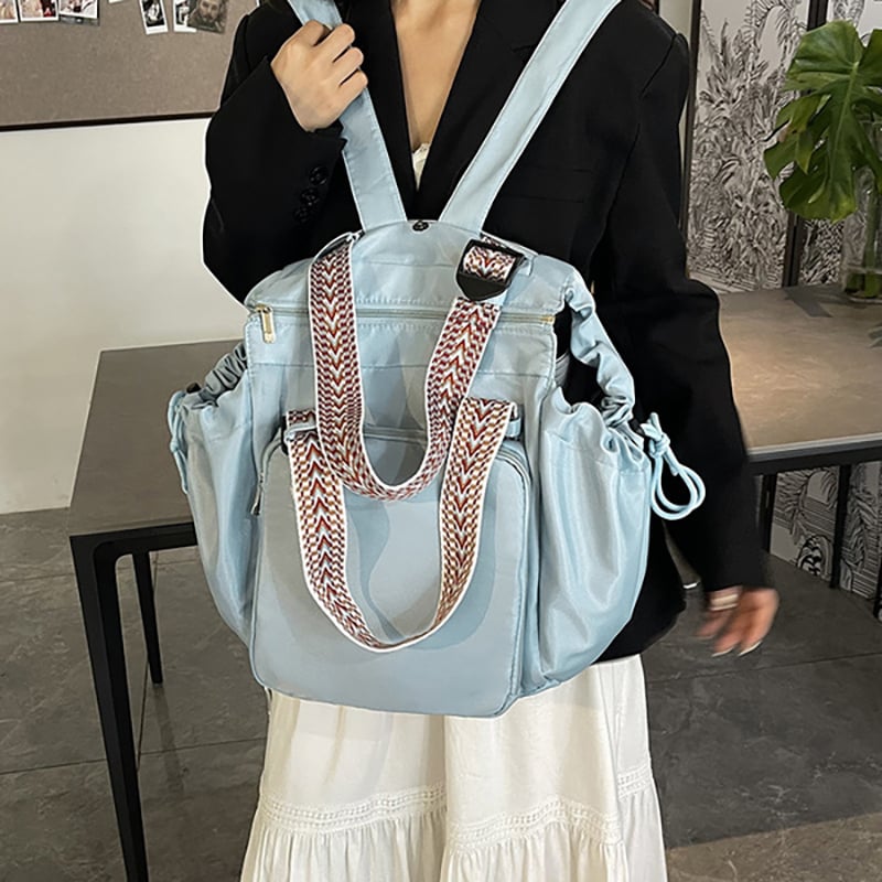 Picture of Multi Functional Diaper Backpack 2 in 1 Large Capacity Travel Mom Bag Light Blue