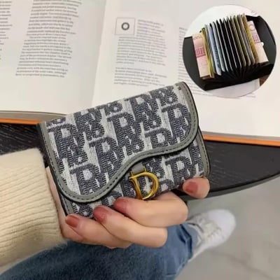 Picture of Nice Credit Card Holder, Mini Zipper Around Coin Purse, Wallet -Black