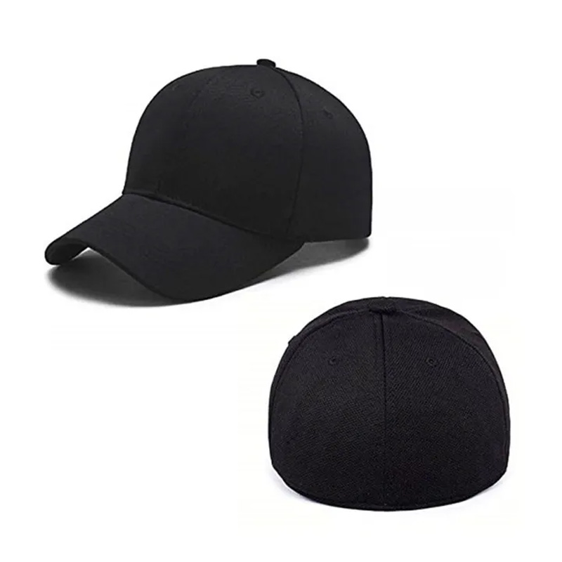 Picture of Black Cotton Cap Stylish and Comfortable -Pure black