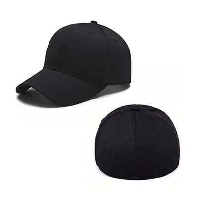 Picture of Black Cotton Cap Stylish and Comfortable -Pure black