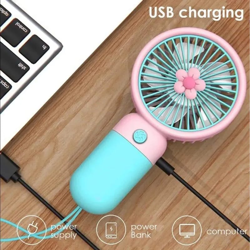 Picture of Handheld Portable Desktop Table Usb Rechargeable Sports Pocket Mini Fan- (1 pcs )