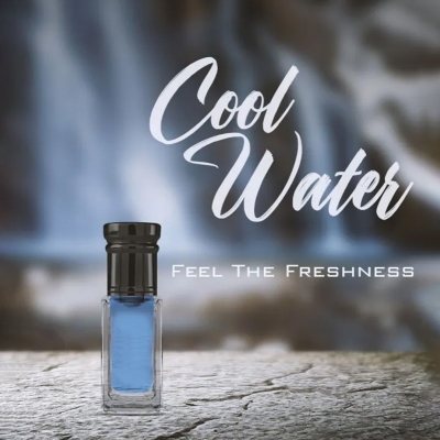 Picture of Cool Water premium Long Lasting attar for men 3ml -Blue