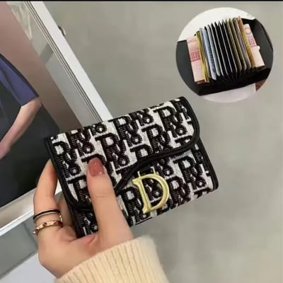 Picture of Nice Credit Card Holder, Mini Zipper Around Coin Purse, Wallet -Black
