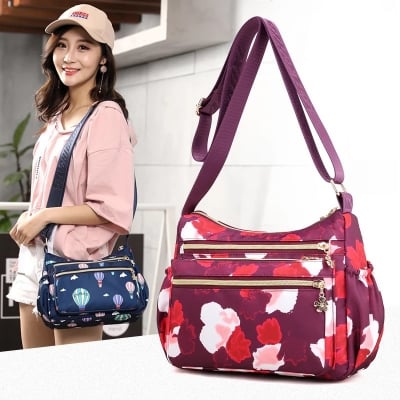 Picture of মহিলাদের ক্রসবডি ব্যাগ - New Women's Crossbody Bag Multi-functional Popular Printed Shoulder Bag Lightweight Nylon Messenger Bag