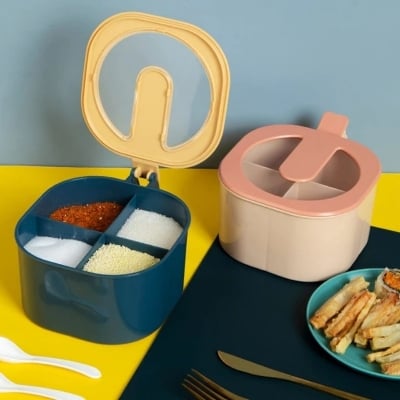 Picture of Organize Your Kitchen Spices With A Multi-Storage Lid Box - Keep Your Spices Fresh And Accessible Random Color