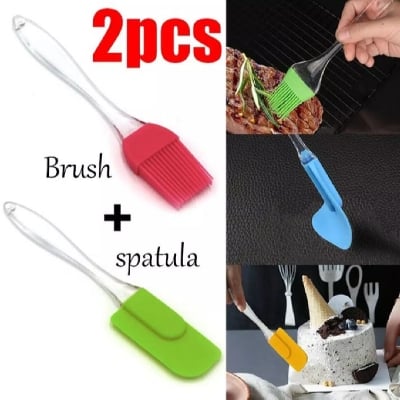 Picture of 2Ps Set Of Oil Brush With Silicone Spatula For Kitchen - Kitchen Accessories