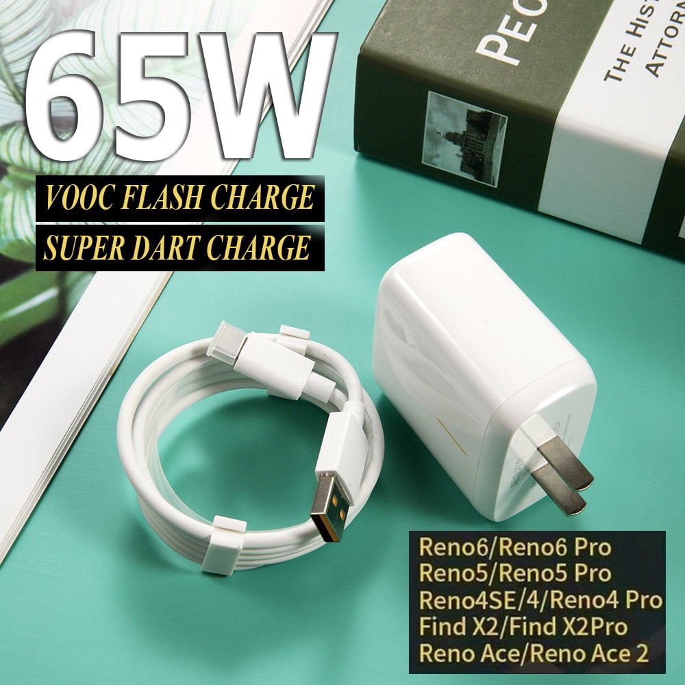 Picture of Oppo Vooc New Fast Flash Charger 65W With Type-C Cable - White - Fast Charger