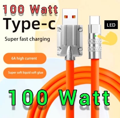 Picture of Baseus 100W Super Fast Charging Cable Silicone Fast Charging Data Cable For USB Type-C With Indication Light Cable