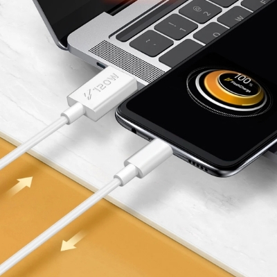 Picture of USB 120W Super Fast Charge Data Line Type C Charger Cable Good Quality for Samsung/Realme/Redmi/Oppo/Vivo/Xiaomi/OnePlus/Nokia/Tecno/Infinix/Itel/Lava/Symphony/Motorola/Walton Mobile Phones, Fast Charging Cable