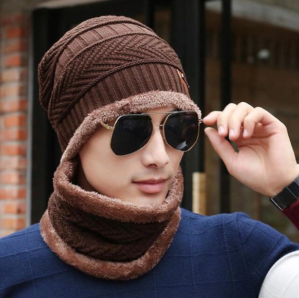 Picture of UGLY FISH Cap Winter Hat And Neck Warmer For Men Knit Hat SkulliesBeanies - Cap For Men