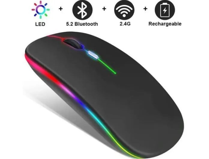 Picture of Rechargeable Wireless Mouse RGB Waterproof Optical Mouse, For Pc and Laptop Gamer Dual Model 2.4GHz Mouse