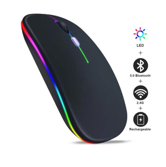 Picture of Rechargeable Wireless Mouse RGB Waterproof Optical Mouse, For Pc and Laptop Gamer Dual Model 2.4GHz Mouse
