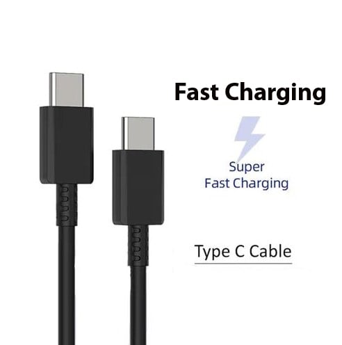 Picture of Google iphone/apple Type C To Type C Fast Charging Cable Type C To Type C Fast Charger Cable USB Cable- Black & White iphone cable