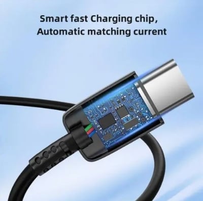 Picture of Google iphone/apple Type C To Type C Fast Charging Cable Type C To Type C Fast Charger Cable USB Cable- Black & White iphone cable