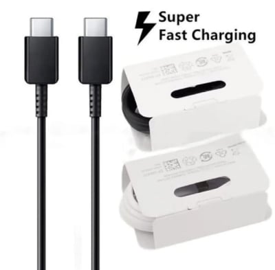 Picture of Google iphone/apple Type C To Type C Fast Charging Cable Type C To Type C Fast Charger Cable USB Cable- Black & White iphone cable