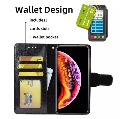 Picture of For Samsung Galaxy A70/A70S Phone Case PU Leather Magnetic Card Holder Case Shockproof TPU Inner Flip Stand Cover