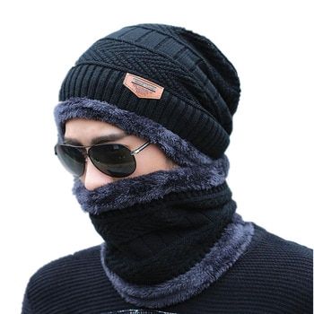 Picture of Winter Hat And Neck Warmer For Men Knit Cap Skullies Beanies For Man & Women - Cap For Men - Cap