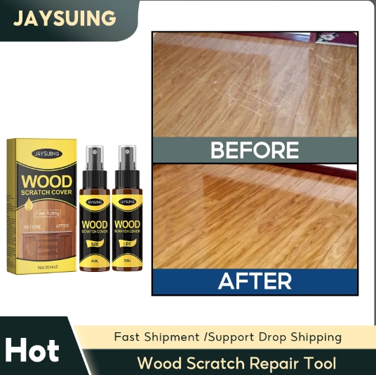 Picture of Furniture Polishing Beeswax Spray Wooden Floor Cleaning Maintenance Wood Table Shiny Wear Resistant Multipurpose Beeswax Agents Floor Wood Repair Kit Furniture Paint Floor Complementary Color Spray Repair Wood Scratch Remover Acting Floor Repair-2pcs