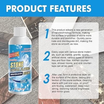 Picture of Stone Stain Remover Cleaner, Kitchen Marble Oil Stain Cleaner, Marble Stone Cleaner Polishes, Crystal Plating Agent for Marble, Tile, Granite, Kitchen Cooktops