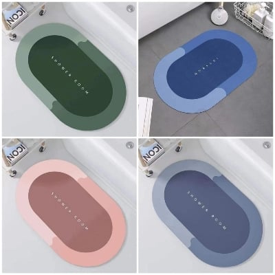Picture of Doormat Carpet Solid Color Coral Velvet Bedroom Floor Mat Bathroom Bathroom Water Absorbent Foot Mat Balcony