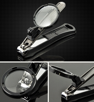 Picture of Nail Clipper, 1PC Carbon Steel Nail Clipper Professional Fingernail Clipper Nail Cutter with Magnifying Glass Safety Clippers Manicure Tool
