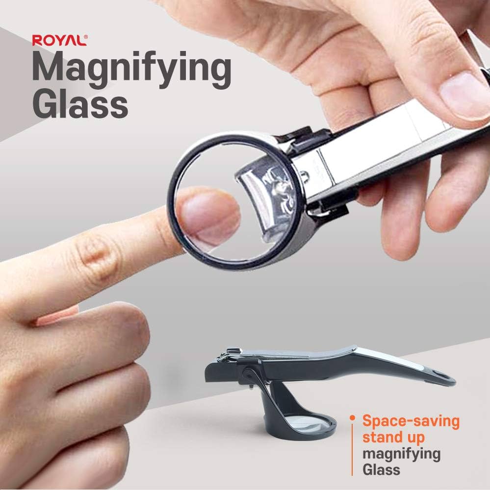Picture of Nail Clipper, 1PC Carbon Steel Nail Clipper Professional Fingernail Clipper Nail Cutter with Magnifying Glass Safety Clippers Manicure Tool