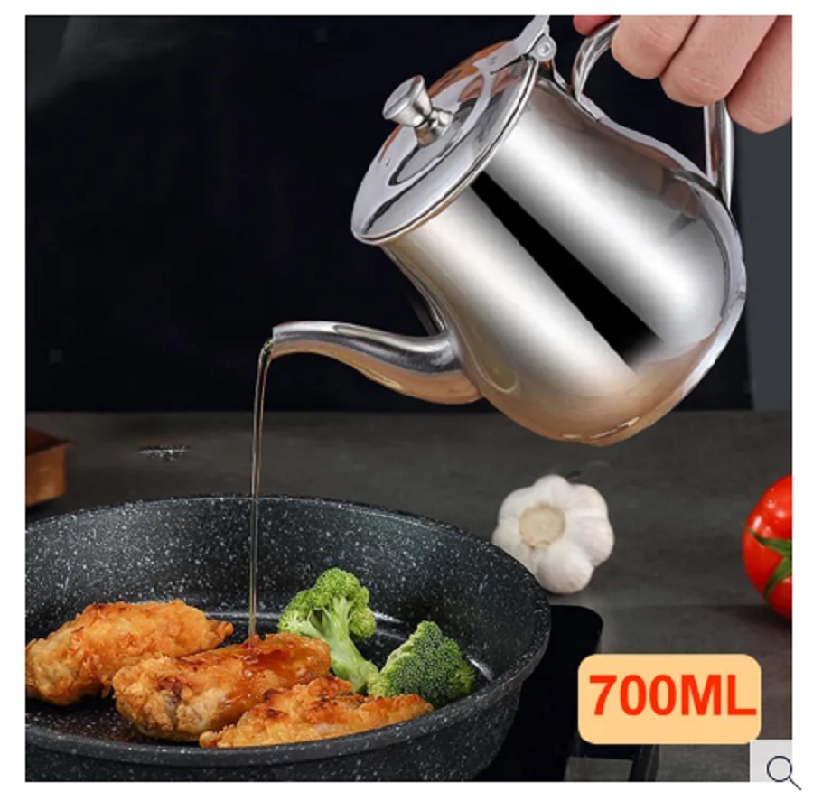 Picture of Stainless Steel Oil Pot Or Use As Tea Kettle Strainer Container Jug