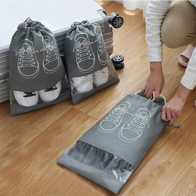 Picture of 1pic Waterproof Shoes Bag Travel Drawstring Non Woven Travel Bag for Shoes Storage-Shoe bag
