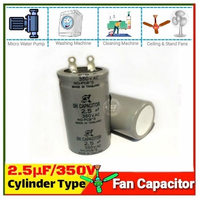 Picture of Capacitor 3.5 uF 350V AC Start Run Capacitor for Fan, micro water pump, cleaning machine Capacitor