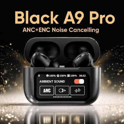 Picture of Airpods Pro New ANC/ENC A9 PRO 5th Generation Wireless Earbuds with LED Smart Touch Screen Display