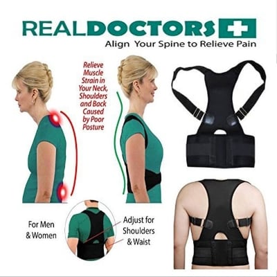 Picture of New Back Brace Posture Corrector for Women and Men, Upgraded Breathable Full Back Support, Comfortable Shoulder Straightener, Pain Relief for Upper/Lower Back, Support for Scoliosis, Hunchback, Thoracic Spine