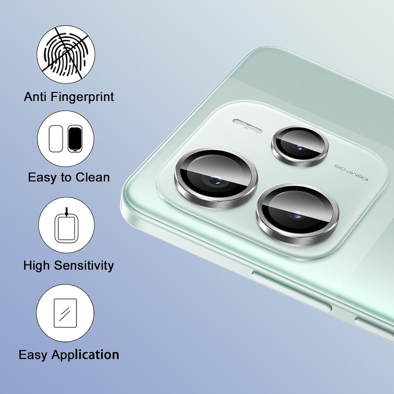 Picture of Xiaomi Redmi Note 14 4G/Note 14 5G Metal Ring Aluminum Alloy Camera Lens Screen Cover