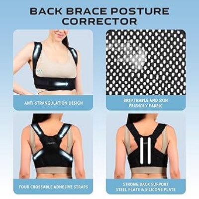 Picture of AOFIT Posture Corrector Back Brace for Women and Men, Adjustable Lightweight Upper Braces Posture Corrector, Shoulder Pain Relief Under Clothes Small