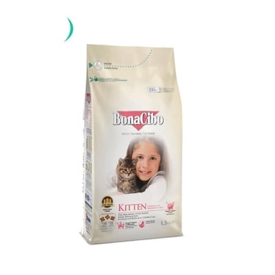 Picture of BonaCibo Kitten Food Chicken with Anchovy Rice - 1.5 Kg - White