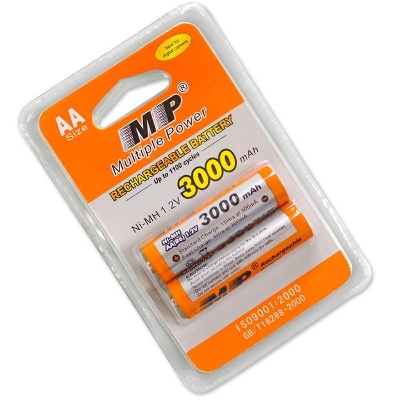 Picture of MP Multiple Power Rechargeable Battery Aa R6 Ni-Mh 1.2V 3000Mah Camera Battery 2Pcs Multicolor