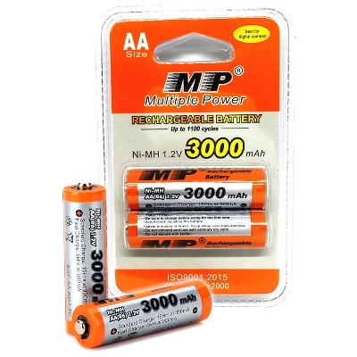 Picture of MP Multiple Power Rechargeable Battery Aa R6 Ni-Mh 1.2V 3000Mah Camera Battery 2Pcs Multicolor