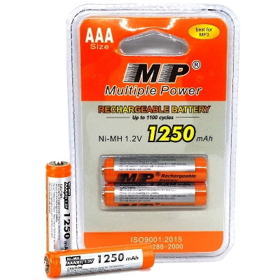 Picture of MP Multiple Power Rechargeable Battery AAA R3 Ni-MH 1.2v 1250mAh 2pcs - Battery Multicolor