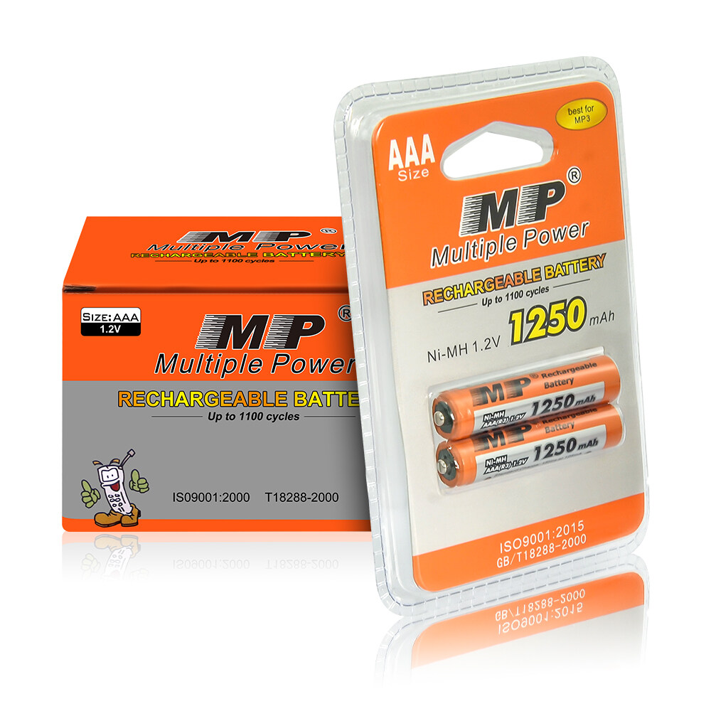 Picture of MP Multiple Power Rechargeable Battery AAA R3 Ni-MH 1.2v 1250mAh 2pcs - Battery Multicolor