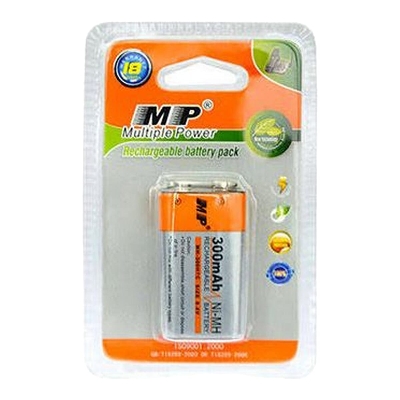 Picture of 9V Rechargeable battery Multiple Power MP 9V  300mAh NI-MH 1psc Multicolor