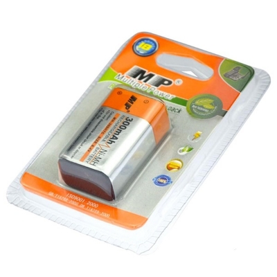 Picture of 9V Rechargeable battery Multiple Power MP 9V  300mAh NI-MH 1psc Multicolor
