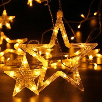 Picture of Big Shape Star Fairy Lights For Home Decoration Gold