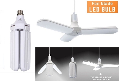 Picture of 40W E22 LED Super Bright Foldable Fan Blade Bulb Angle Adjustable Ceiling Lamp Home Energy Saving Lights White
