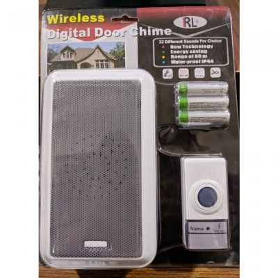 Picture of Wireless Digital Door Calling Bell RL-3966 White And Grey Colour Sage Wireless Door Calling Bell RL-3966