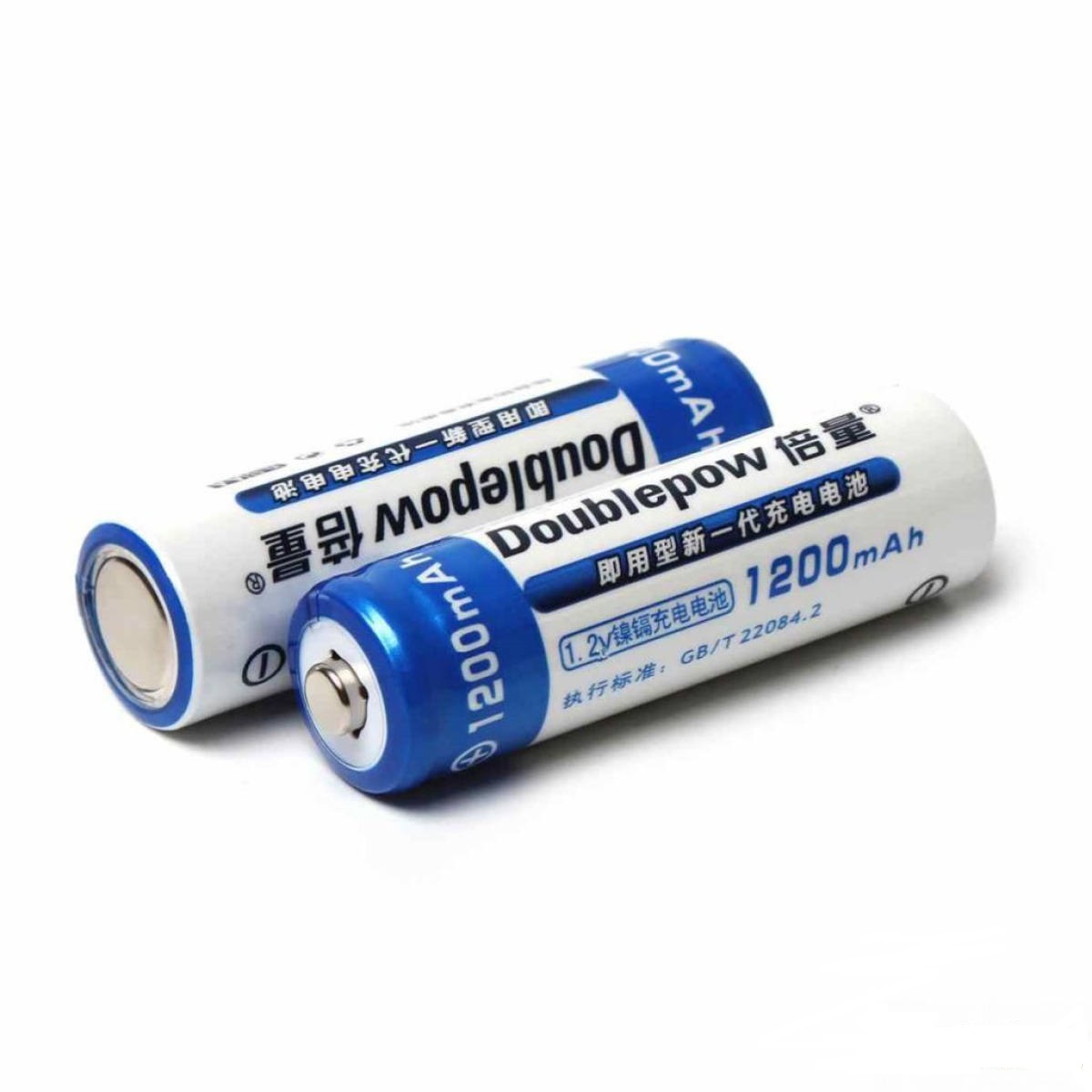 Picture of 4pcs Doublepow AA Ni-Mh 1.2V 1200mAh Rechargeable  Batteries Blue and white