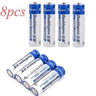 Picture of 8pcs Doublepow AA Ni-Mh 1.2V 1200mAh Rechargeable  Batteries Blue and white