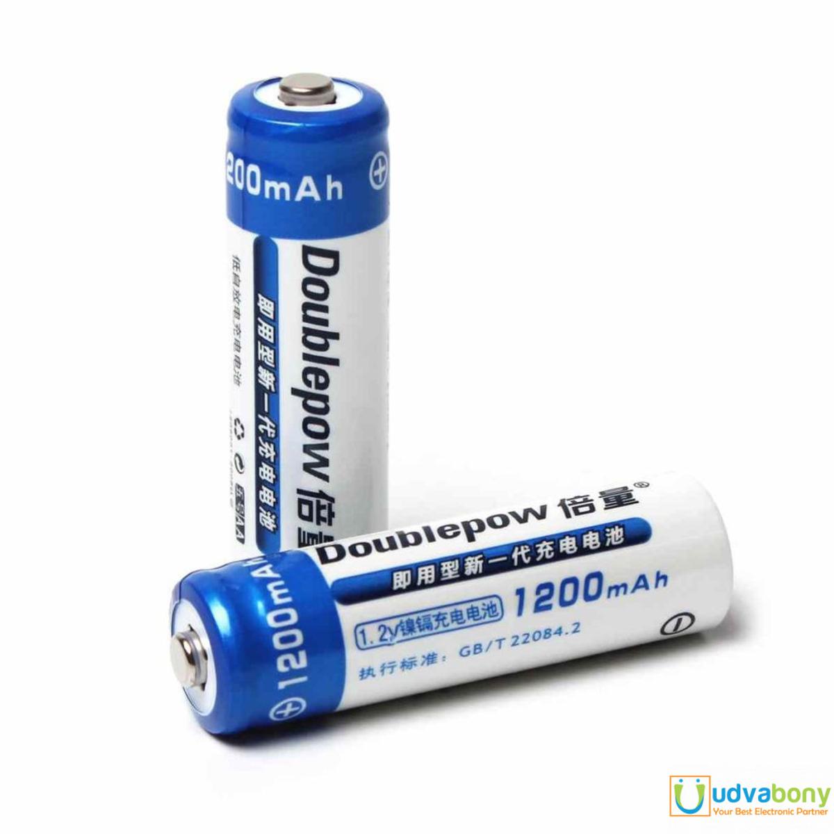 Picture of 8pcs Doublepow AA Ni-Mh 1.2V 1200mAh Rechargeable  Batteries Blue and white